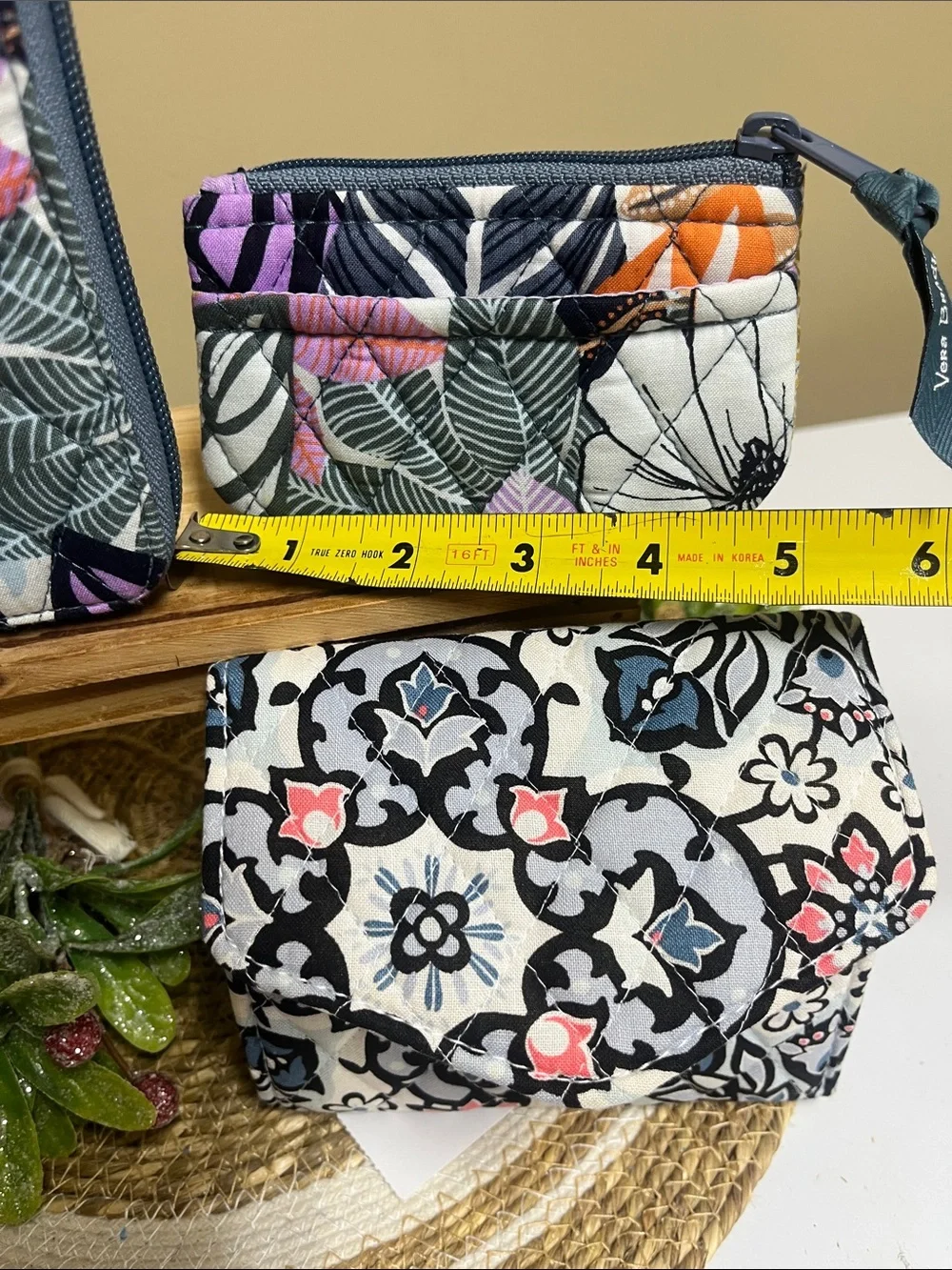 Bundle Vera Bradley mini wallet, luggage tag,small coin purse & travel wallet